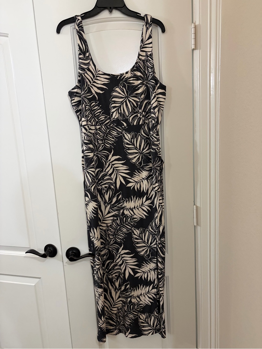 Z Supply Black and Cream Tropical Print Maxi Dress